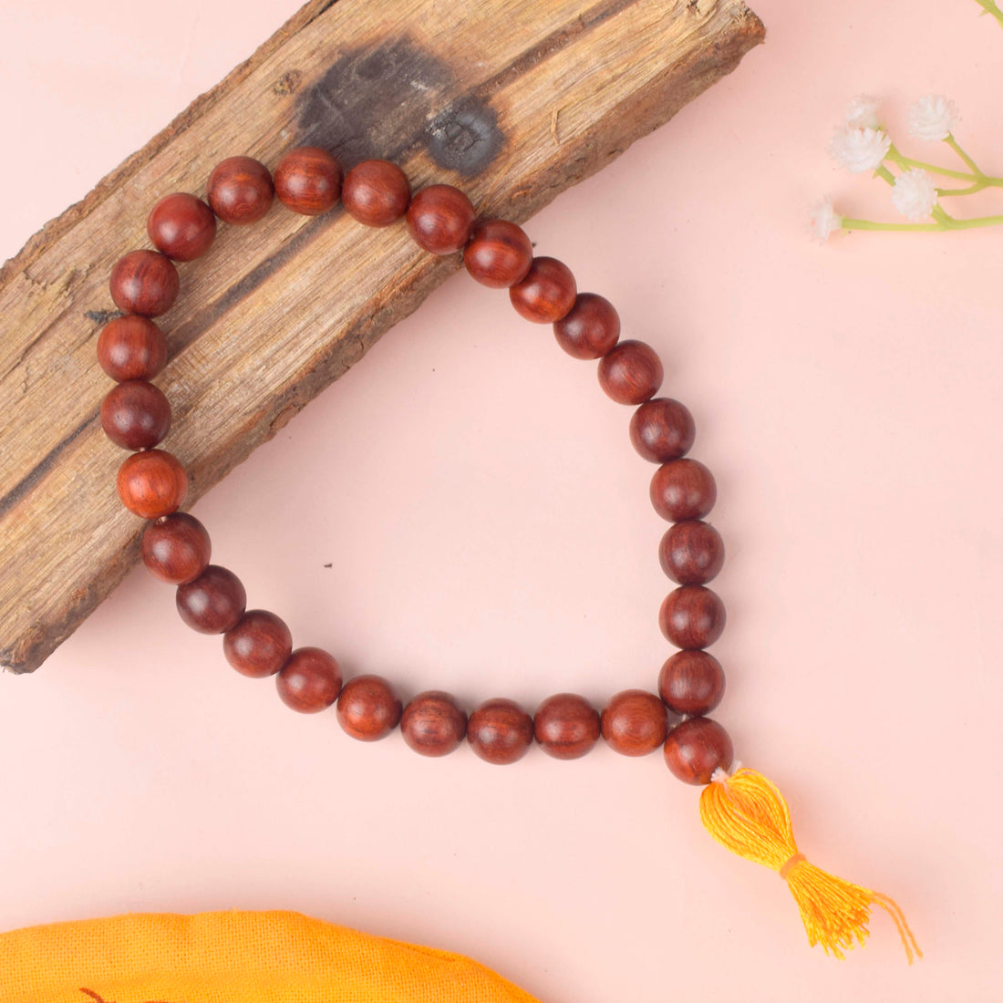 12mm 27 Bead Red Chandan Mani Mala