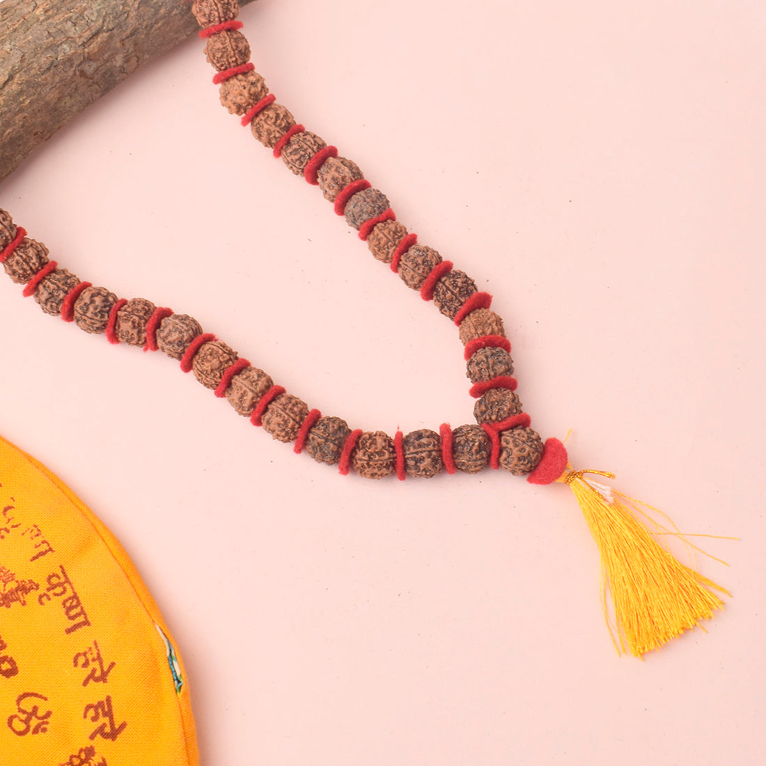 5 Mukhi 108 Beads Rudraksha Kantha Mala with Velvet Thread