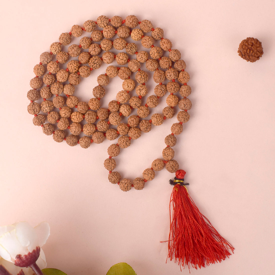 5 Mukhi Pathariya Rudraksha Mala for Daily Jaap 6-7mm
