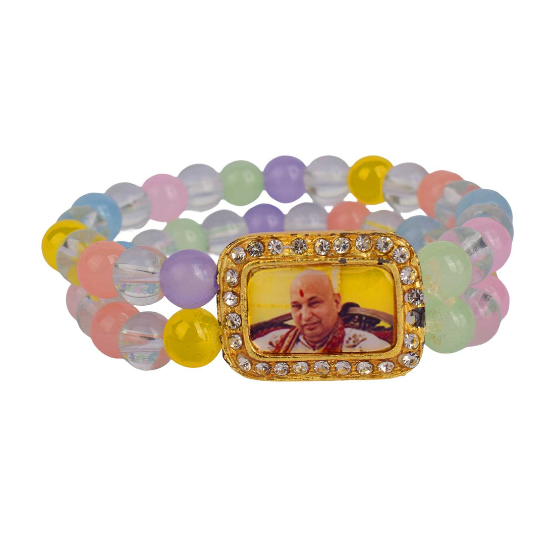 Guruji Swaroop Bracelet β Clear & Multicoloured Beads