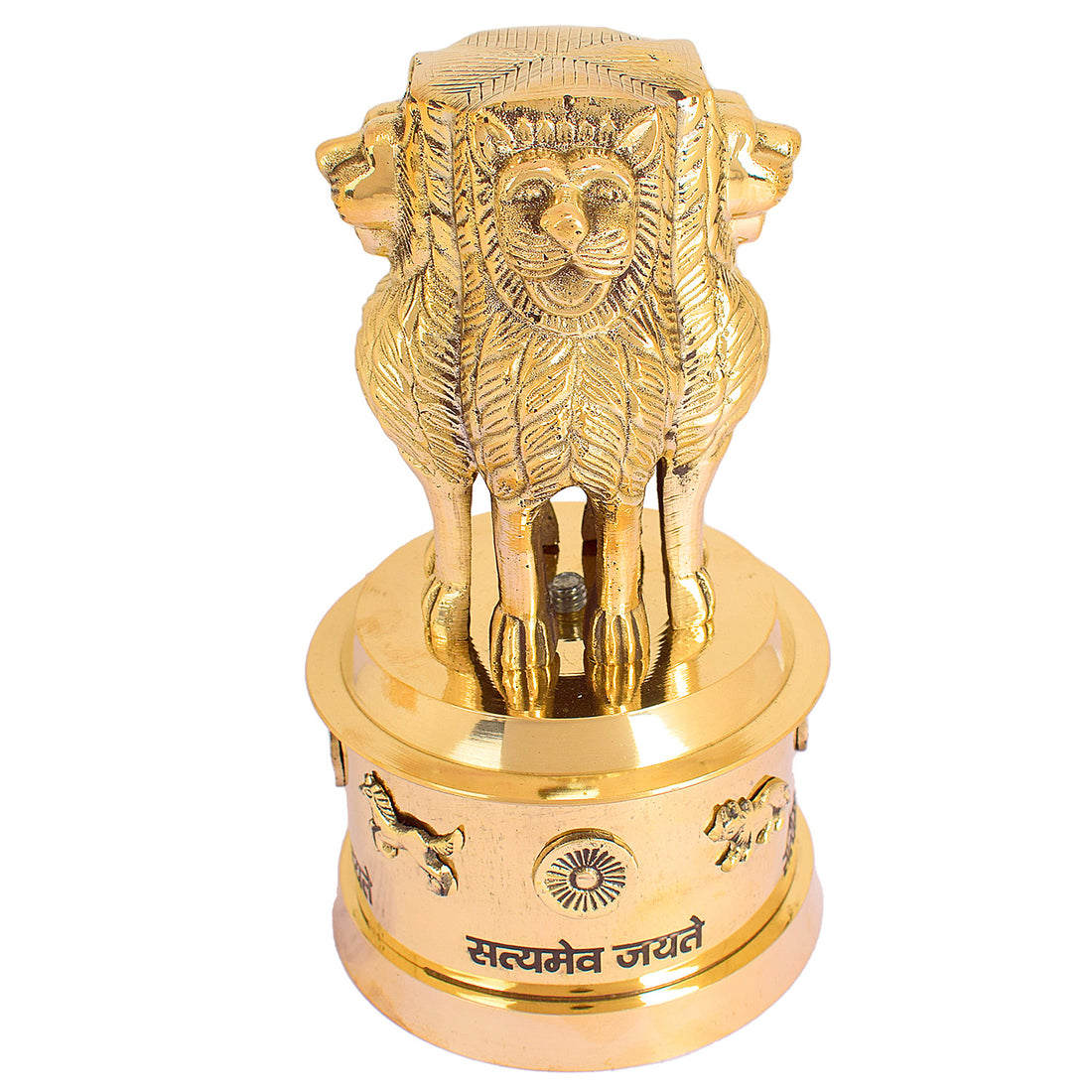 7 Inch Brass Ashoka Pillar Decorative Showpiece for Home & Office