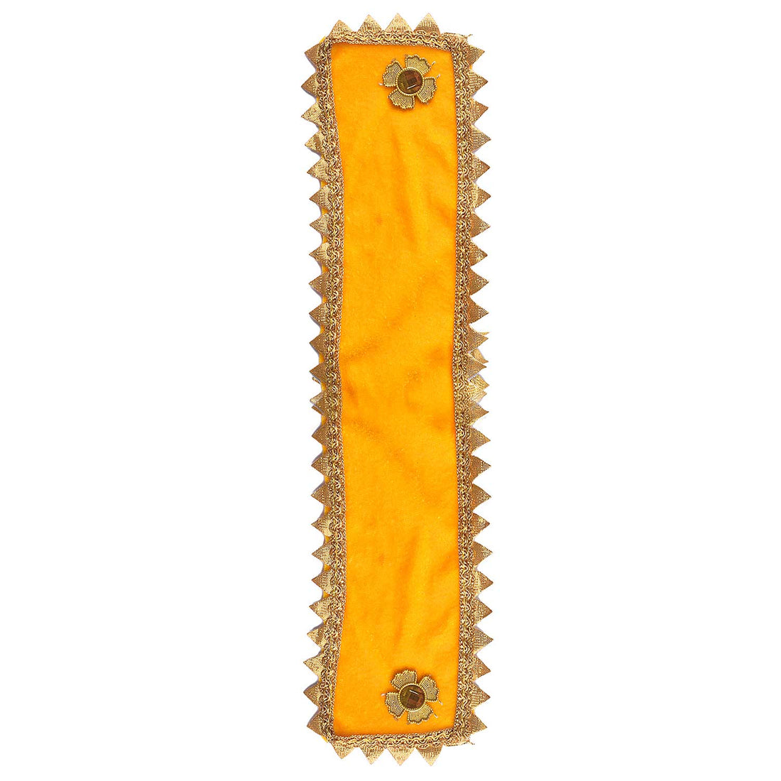 Premium Yellow Velvet Ganpati Patka with Gold Trim 15 Inch