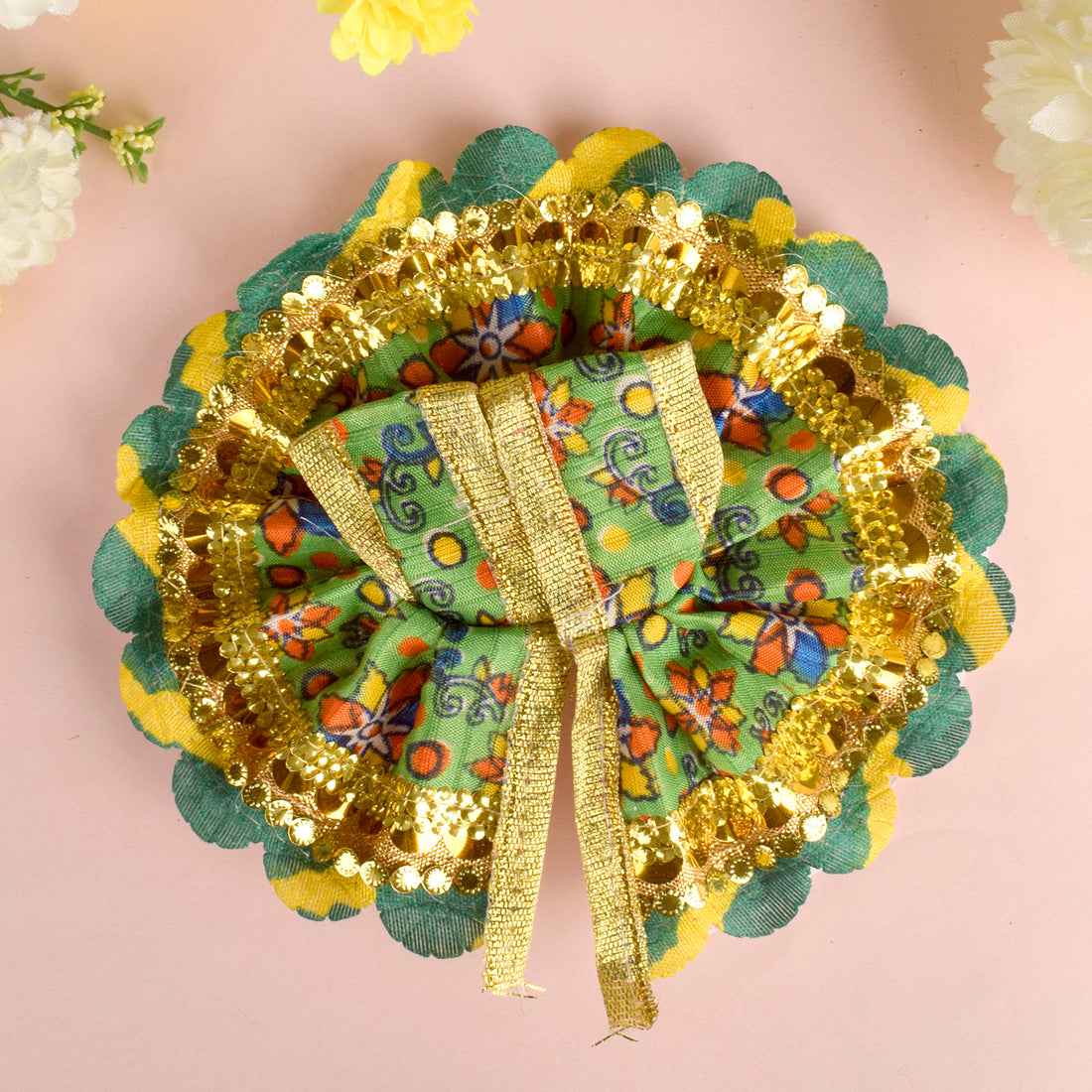 Cheerful Printed Laddu Gopal Dress with Colorful Floral Design