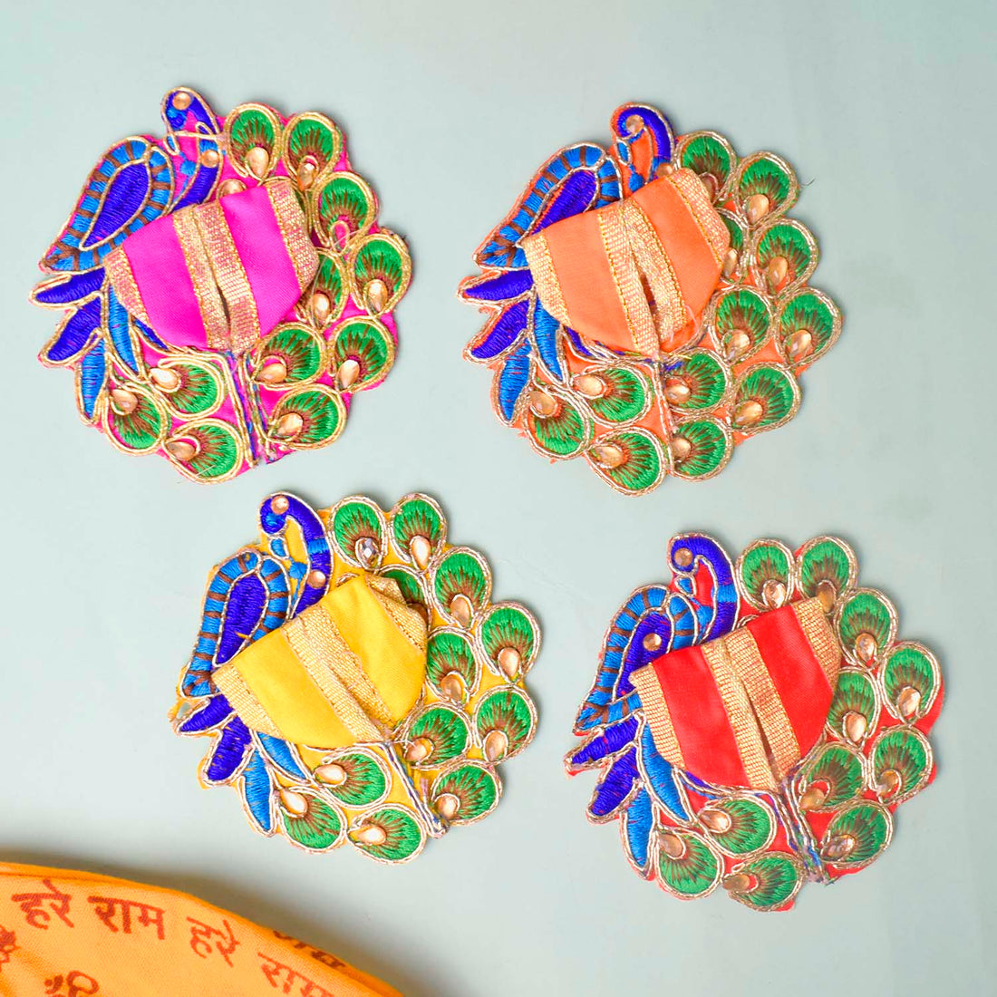 Peacock Embroidered Laddu Gopal Dress (Size 0 to 6)