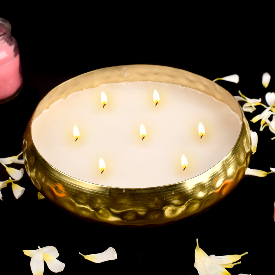 Decorative Brass Scented Candle Urli for Elegant Indian Decor