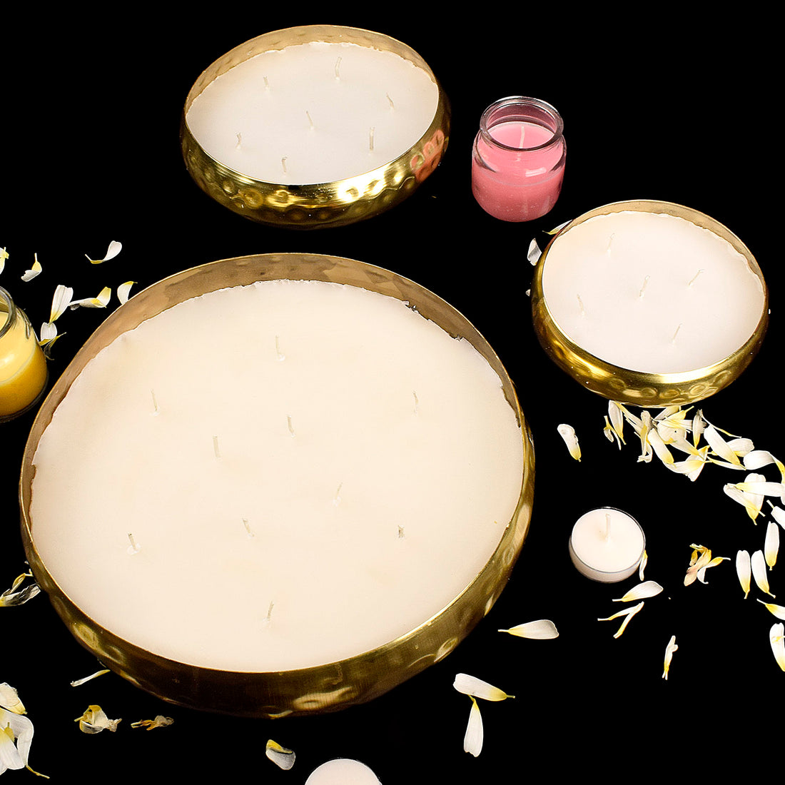 Decorative Brass Scented Candle Urli for Elegant Indian Decor