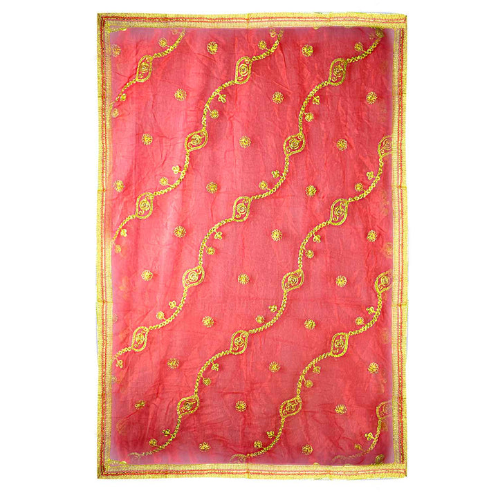 Traditional Mata Ki Chunri with intricate golden embroidery, ideal for Devi Puja, temple offerings, and festive rituals. Measuring 214 cm (84 inches) in length and 101 cm (40 inches) in height, this Chunri is made with premium fabric and elegant gold detailing. Perfect for Navratri, Durga Puja, and other religious ceremonies.
Find Exclusive Mata Ki Chunri Designs, Large Devi Chunri, and more at Satvik Store for authentic spiritual products.