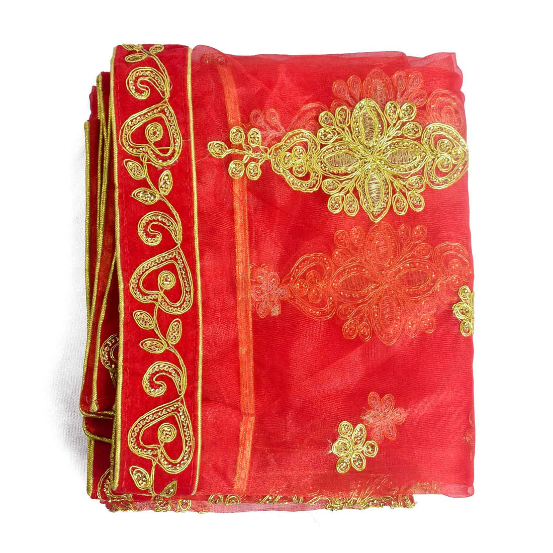 Elegant Mata Ki Chunri with Golden Floral Motifs – Perfect for Devi Puja and Festive Decor
Enhance your spiritual rituals with this beautiful Mata Ki Chunri, adorned with intricate golden floral motifs. Measuring 214 cm (84 inches) in length and 103 cm (40.5 inches) in height, this Chunri is made from premium-quality fabric with rich gold detailing. Ideal for Navratri, Durga Puja, temple offerings, and festive decor, it adds a divine touch to your prayers and celebrations.
Shop authentic Mata Ki Chnni