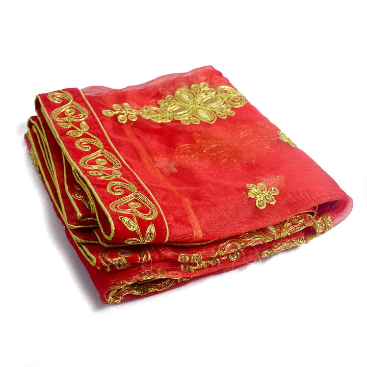 Elegant Mata Ki Chunri with Golden Floral Motifs – Perfect for Devi Puja and Festive Decor
Enhance your spiritual rituals with this beautiful Mata Ki Chunri, adorned with intricate golden floral motifs. Measuring 214 cm (84 inches) in length and 103 cm (40.5 inches) in height, this Chunri is made from premium-quality fabric with rich gold detailing. Ideal for Navratri, Durga Puja, temple offerings, and festive decor, it adds a divine touch to your prayers and celebrations.
Shop authentic Mata Ki Chnni