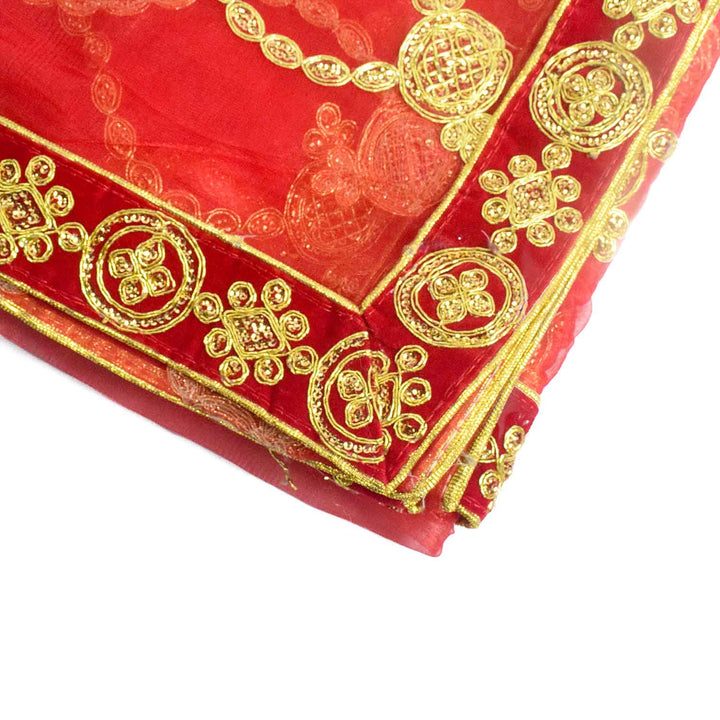 Enhance your puja rituals with this beautiful Mata Ki Chunri, featuring delicate golden embroidery. Measuring 210 cm (83 inches) in length and 100 cm (39 inches) in height, this Chunri is ideal for Navratri, Durga Puja, temple decor, and other religious ceremonies. The intricate design and fine fabric make it a meaningful addition to your devotional offerings.
๐๏ธ Discover authentic religious accessories at Satvik Store for all your puja and festive needs. ๐ธ๐