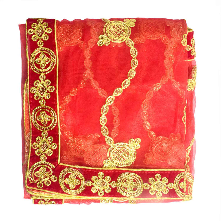 Enhance your puja rituals with this beautiful Mata Ki Chunri, featuring delicate golden embroidery. Measuring 210 cm (83 inches) in length and 100 cm (39 inches) in height, this Chunri is ideal for Navratri, Durga Puja, temple decor, and other religious ceremonies. The intricate design and fine fabric make it a meaningful addition to your devotional offerings.
๐๏ธ Discover authentic religious accessories at Satvik Store for all your puja and festive needs. ๐ธ๐