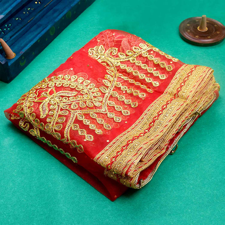 Enhance your puja ceremonies with this exquisite Pink Chunri featuring intricate golden embroidery. Measuring 188 cm (74 inches) in length and 108 cm (43 inches) in height, this elegant cloth is ideal for Devi puja, temple offerings, and altar decorations.
🛍️ Shop now at Satvik Store for authentic spiritual and religious products. 🌸🙏