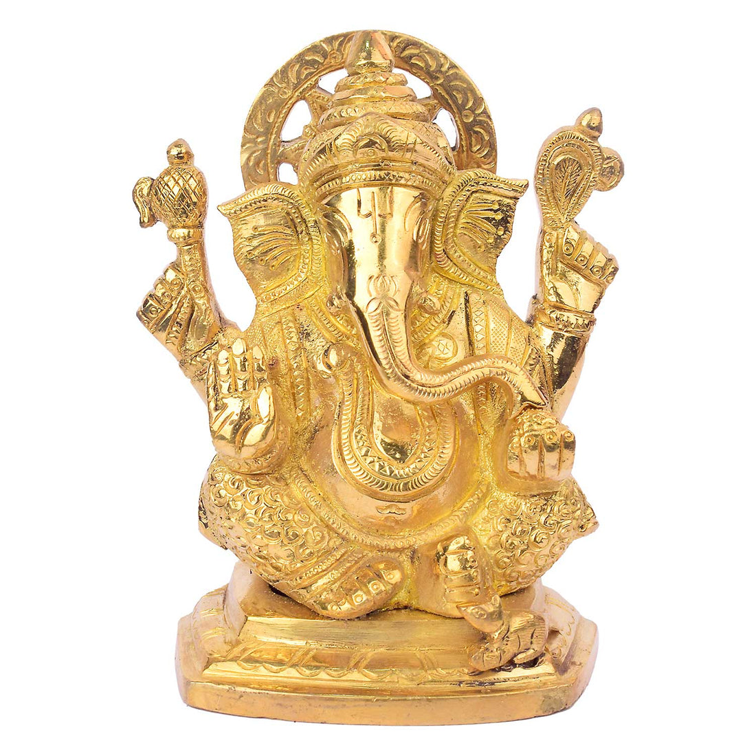5.4 Inch Pure Brass Lord Ganesha Idol for Home Temple