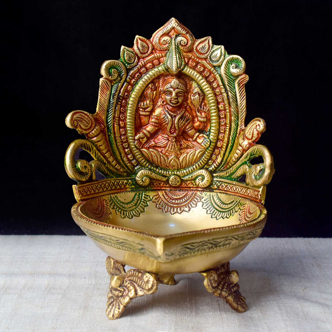 7.1 Inch Handcrafted Kamakshi Diya for Diwali & Pooja