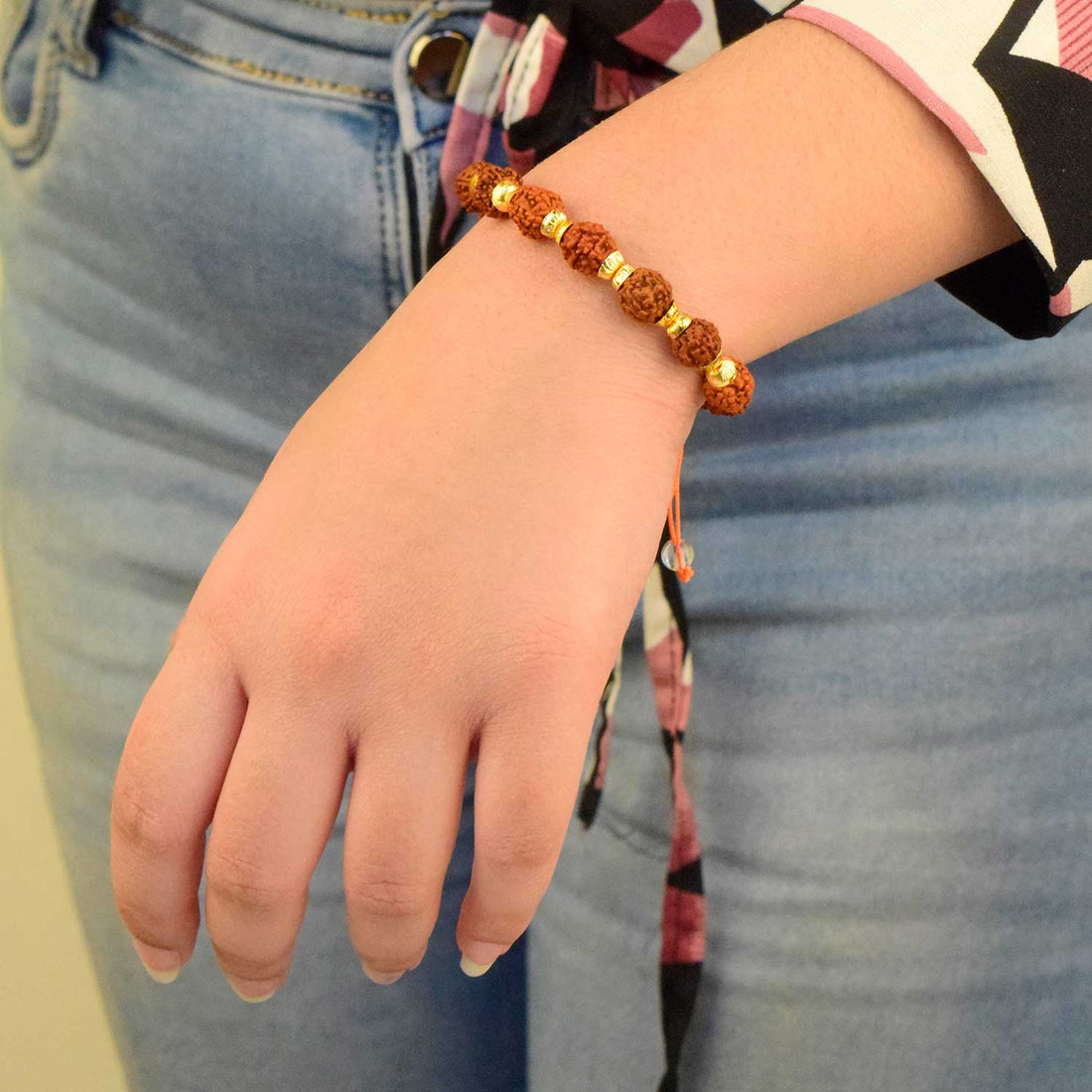 Rudraksha Bracelet with Brass Capping โ Sacred Protection