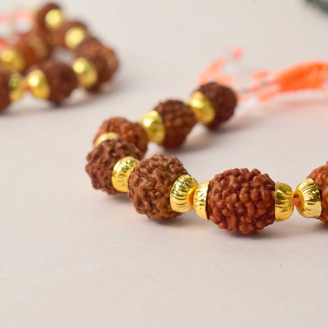 Rudraksha Bracelet with Brass Capping โ Sacred Protection