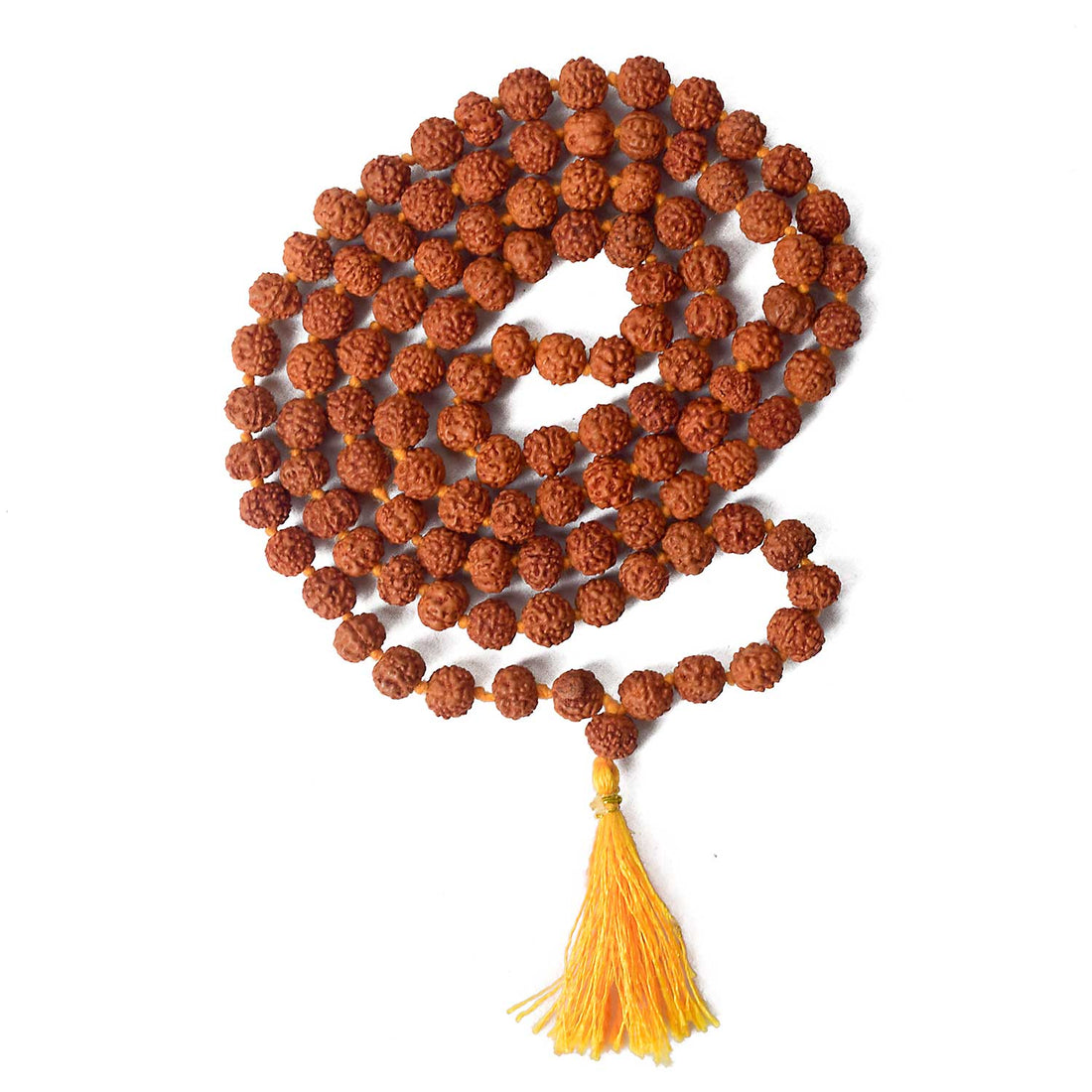 5 Mukhi Rudraksha Mala – 6mm Original Brown Beads for Spiritual Healing