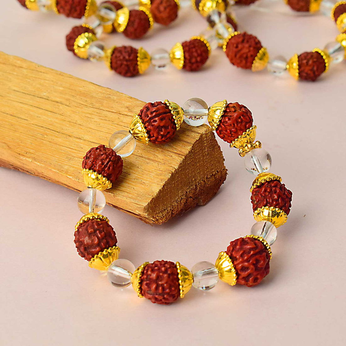 Natural dark brown Rudraksha bracelet with spiritual and healing properties, designed for daily wear and meditation. India’s Premium Rudraksha Jap Mala Store- www.satvikstore.in