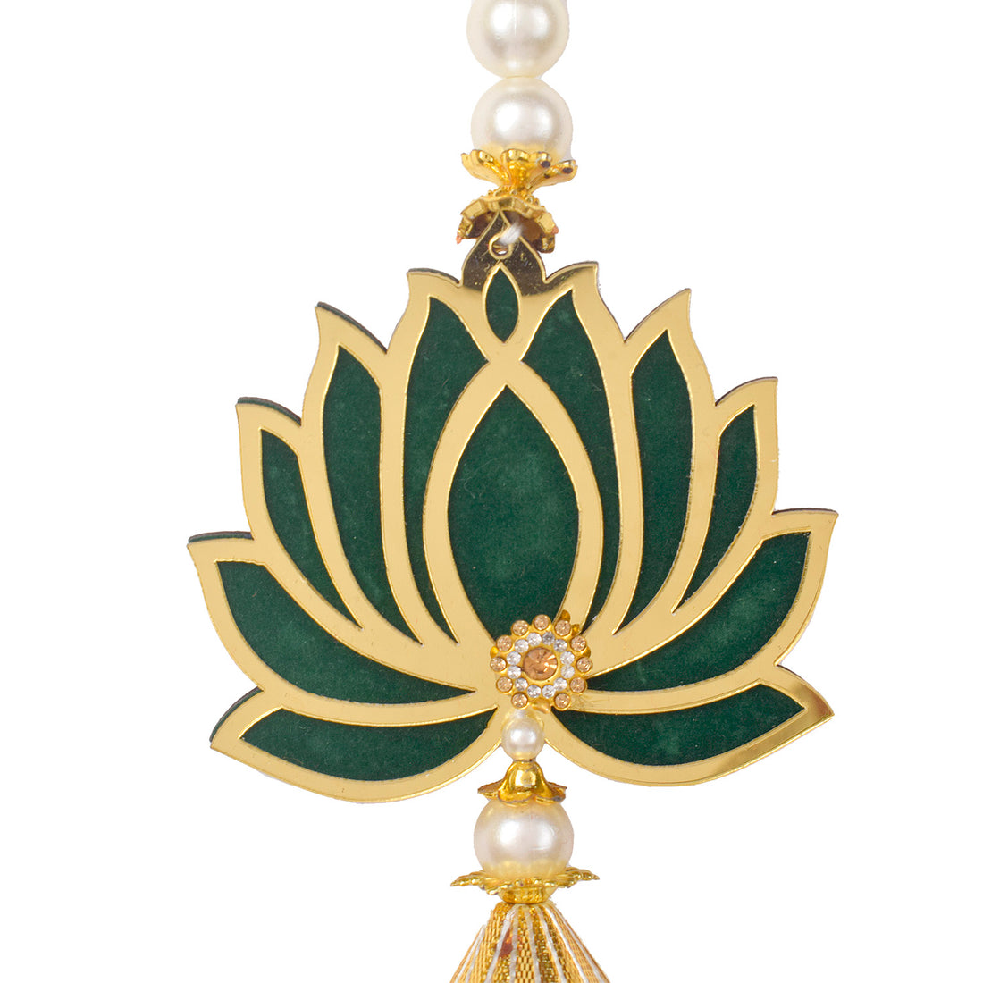 Graceful Lotus with Pearls Door Side Hanging for Festive Decor