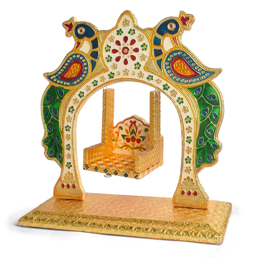 Majestic Golden Meenakari Jhula for Laddu Gopal