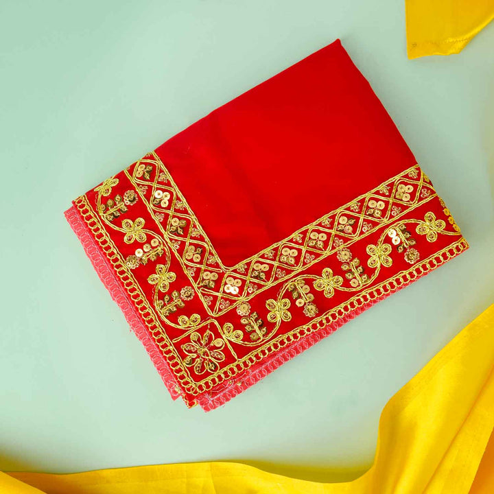 Swastik Design Velvet Aasan 16x24 Inch Pack of 4 with Golden Lace Border. India’s Largest Pooja Accessories Brand - www.satvikstore.in