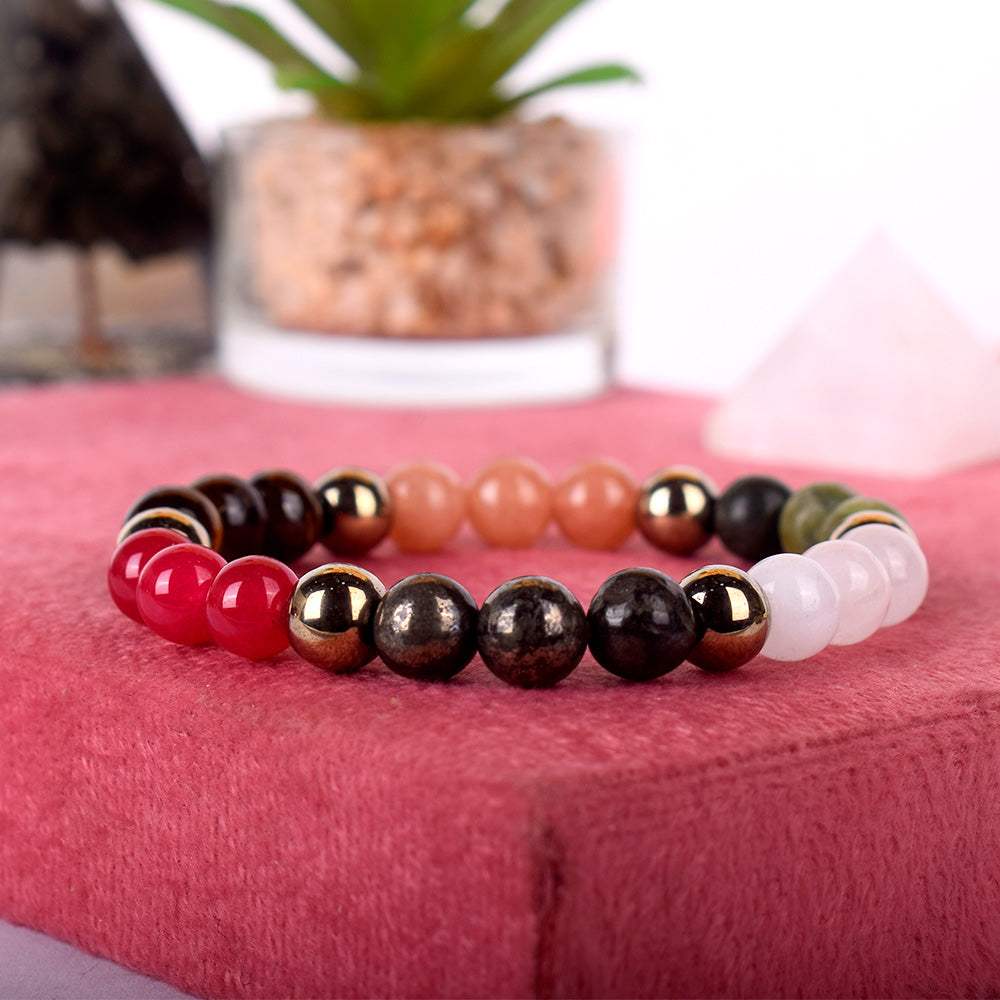 Dhan Vridhi Natural Stone Beaded Bracelet Spiritual Prosperity Wear