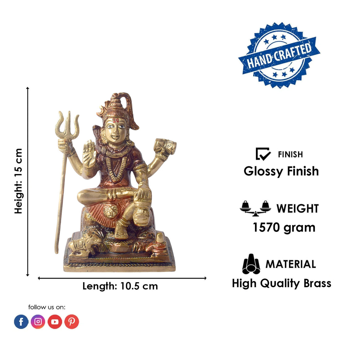 4 Inch Elegant Lord Shiva Sculpture for Home