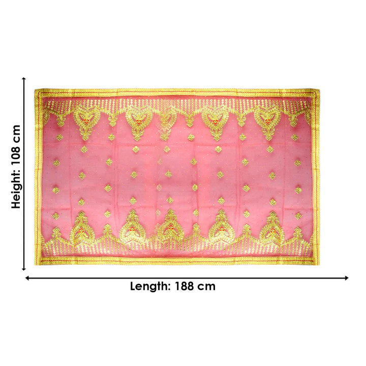 Enhance your puja ceremonies with this exquisite Pink Chunri featuring intricate golden embroidery. Measuring 188 cm (74 inches) in length and 108 cm (43 inches) in height, this elegant cloth is ideal for Devi puja, temple offerings, and altar decorations.
🛍️ Shop now at Satvik Store for authentic spiritual and religious products. 🌸🙏