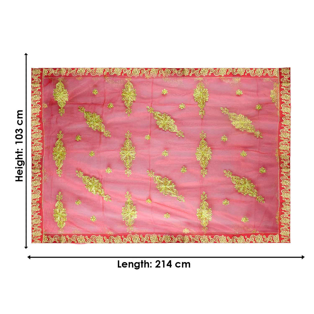 Elegant Mata Ki Chunri with Golden Floral Motifs – Perfect for Devi Puja and Festive Decor
Enhance your spiritual rituals with this beautiful Mata Ki Chunri, adorned with intricate golden floral motifs. Measuring 214 cm (84 inches) in length and 103 cm (40.5 inches) in height, this Chunri is made from premium-quality fabric with rich gold detailing. Ideal for Navratri, Durga Puja, temple offerings, and festive decor, it adds a divine touch to your prayers and celebrations.
Shop authentic Mata Ki Chnni