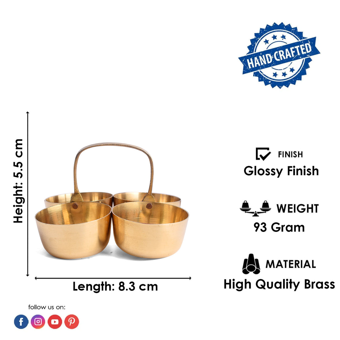 Elegant Brass Chaumukh Container