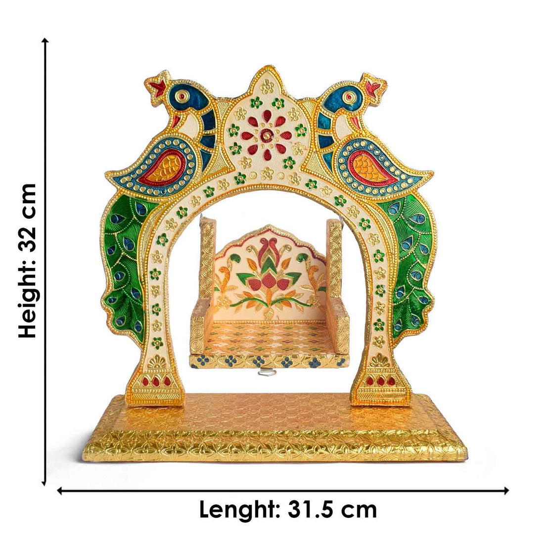 Majestic Golden Meenakari Jhula for Laddu Gopal