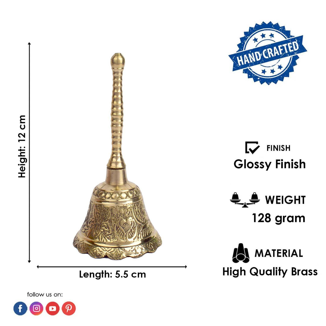 Brass Embossed Puja Bell