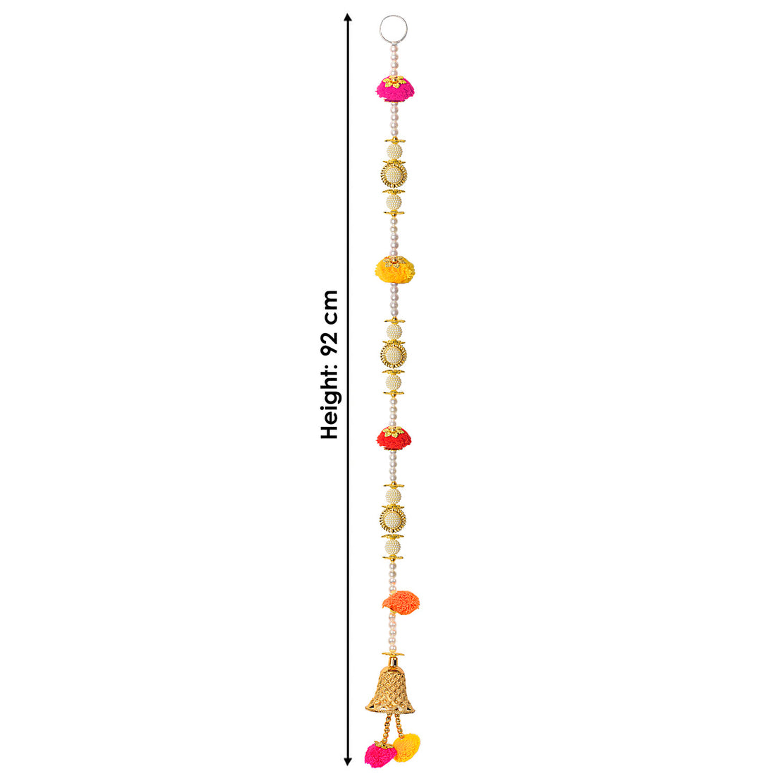Ethnic Pom Pom Hanging with Pearls & Bell