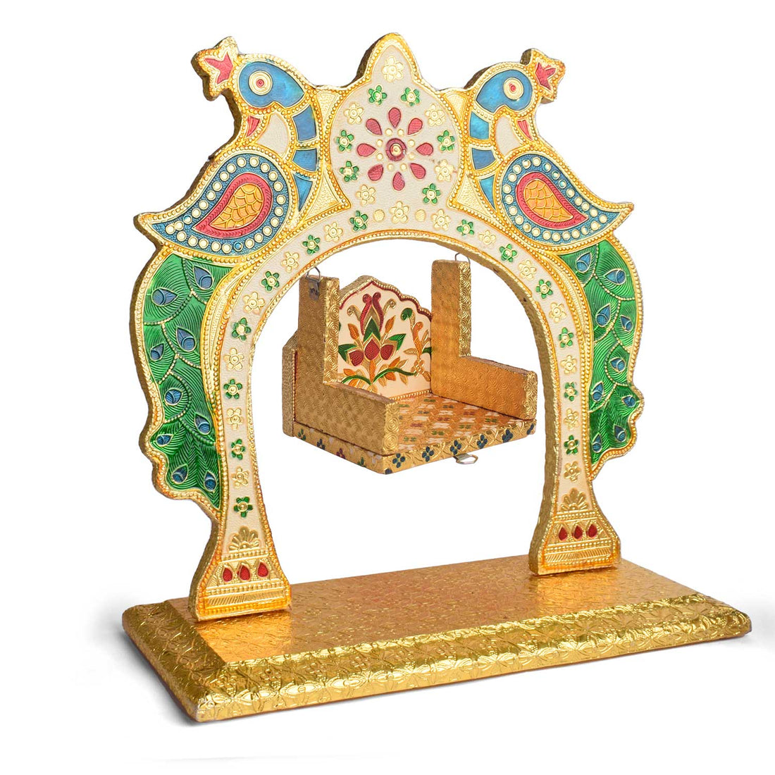 Majestic Golden Meenakari Jhula for Laddu Gopal