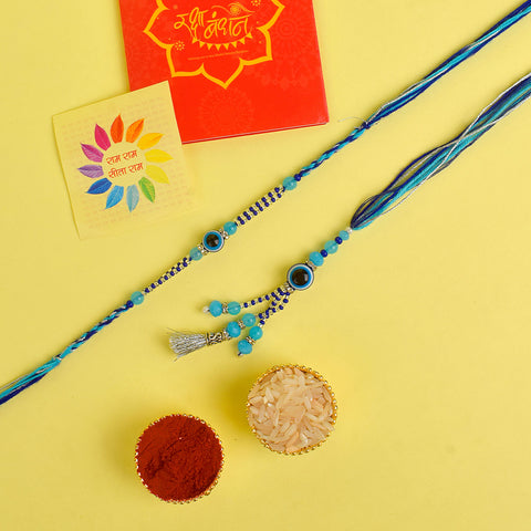 Designer Couple Rakhi Set for Bhaiya and Bhabhi with Roli Chawal and Ram Sita Stickers β Raksha Bandhan Gift Combo. Indiaβs Largest Brass Idols Brand - www.satvikstore.in