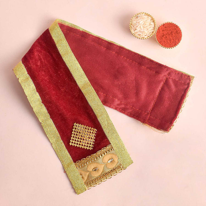 Elegant Maroon Angvastra/Patka/Duppata β Available in 15, 22, and 32 inches, traditional devotional cloth perfect for puja, temple ceremonies, and spiritual attire Indiaβs Largest Pooja Accessories Brand β www.satvikstore.in
