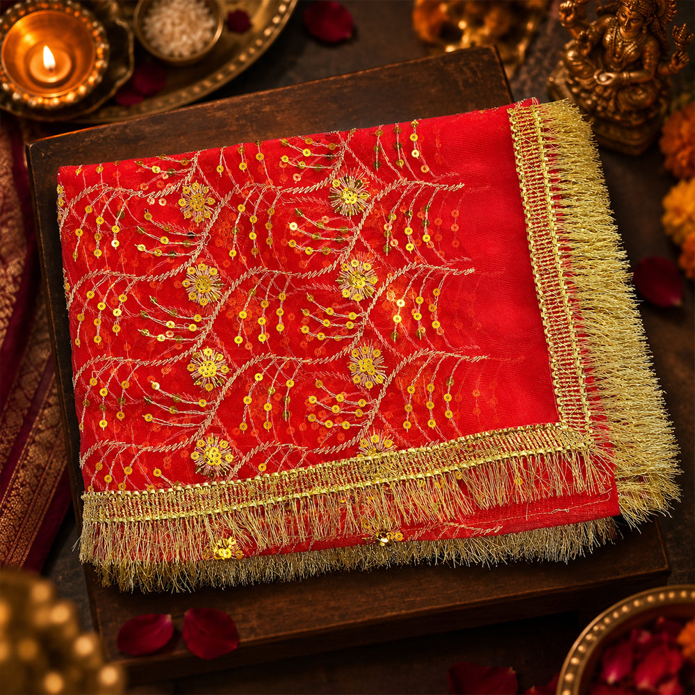 Elegant Embroidered Mata Chunri – 74x45 Inch