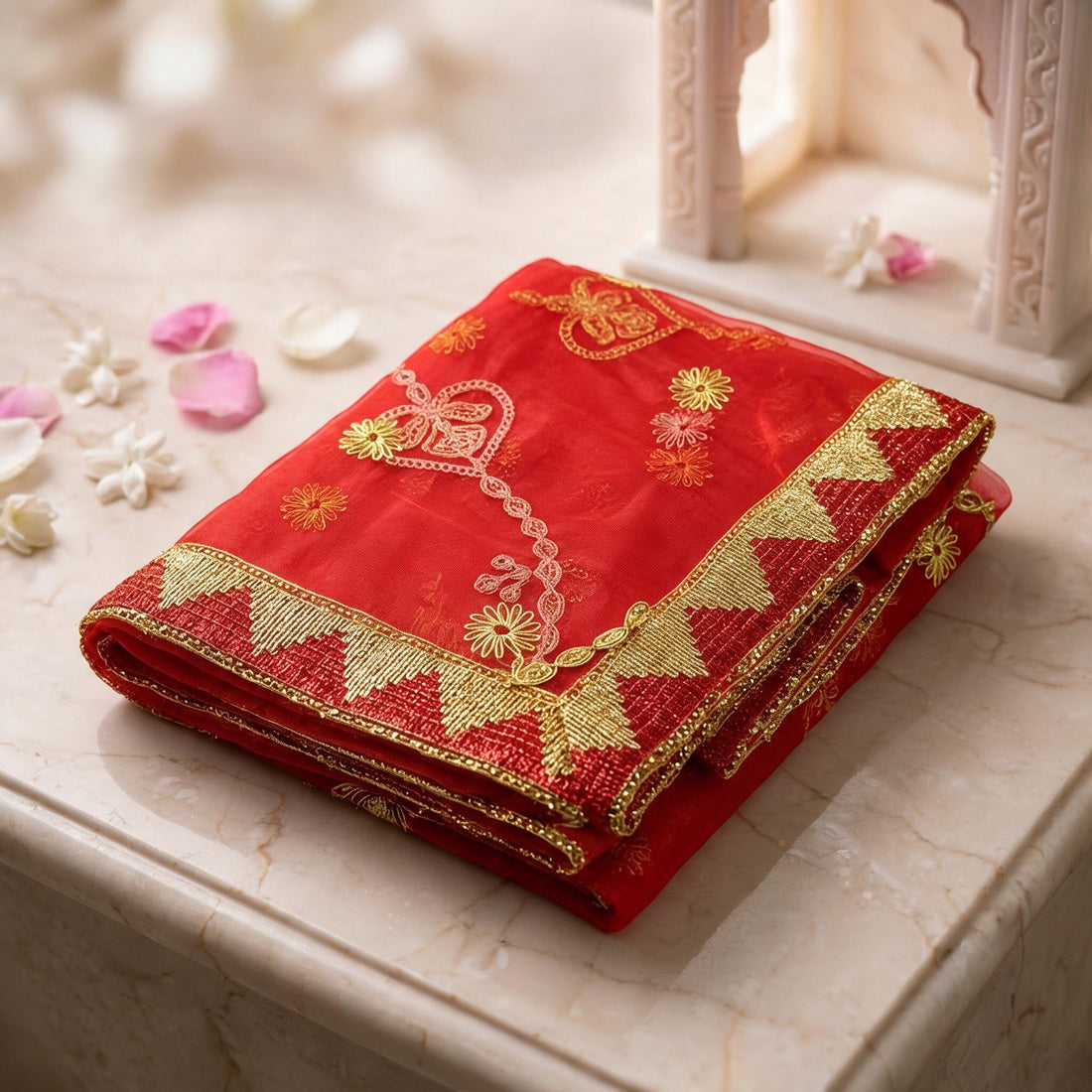 Beautiful Red Mata Chunri (87x40 inch)