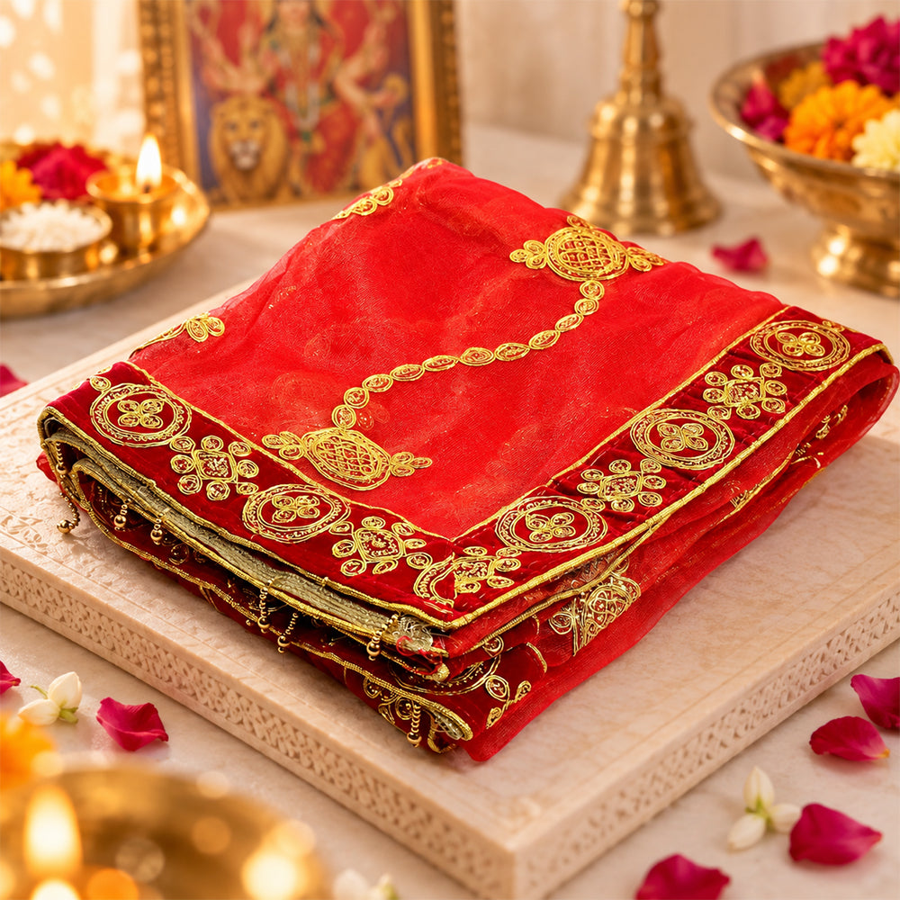 Pooja Chunri for Mandir and Religious Ceremonies (83x39 inch)