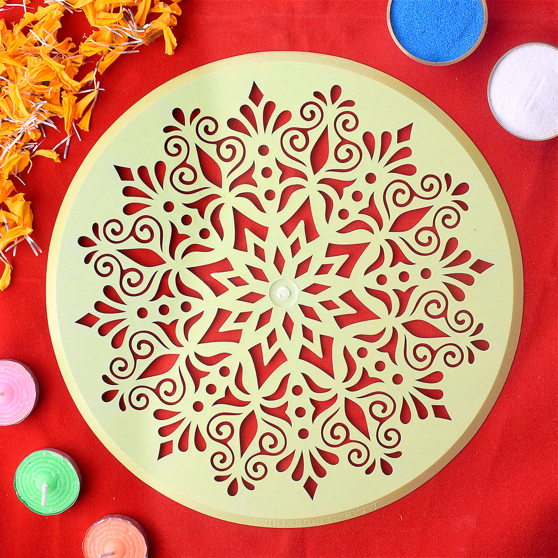 Floral Swirl Design Quick & Easy Rangoli Maker Stencil