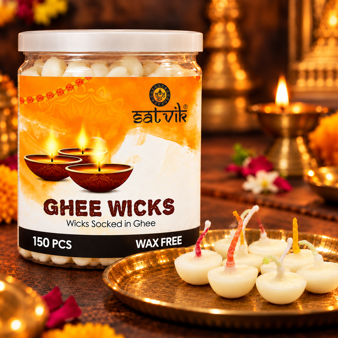 Pure Ghee Diya Wicks (Wax Free)