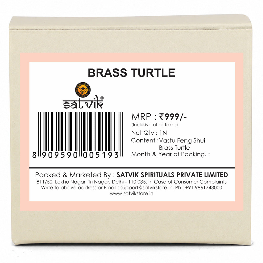 Vastu Feng Shui Brass Turtle For Good Luck (Vastu Kachua/Tortoise)