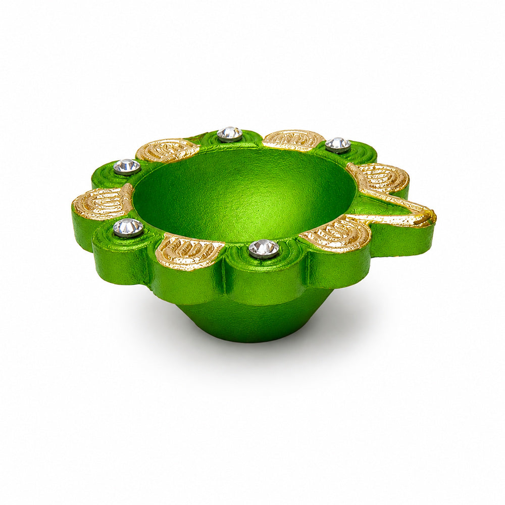 12 Pcs Handcrafted Floral Scalloped Diwali Clay Diyas