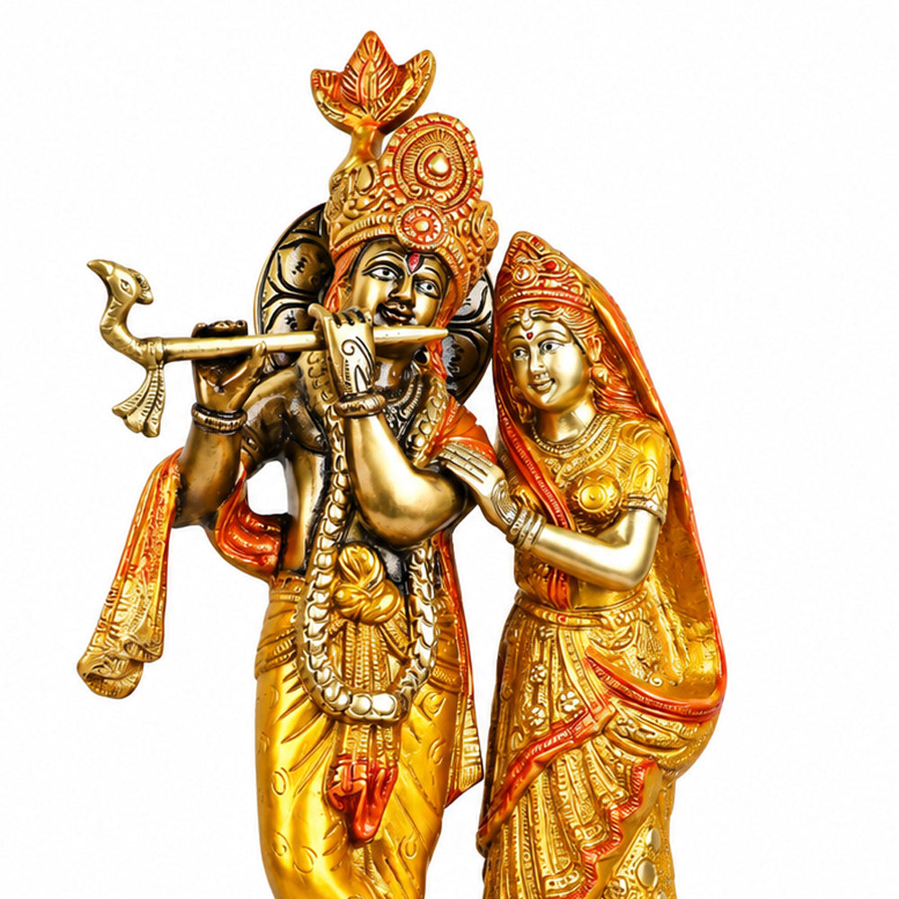17 Inch Exquisite Radha Krishna Brass Idol