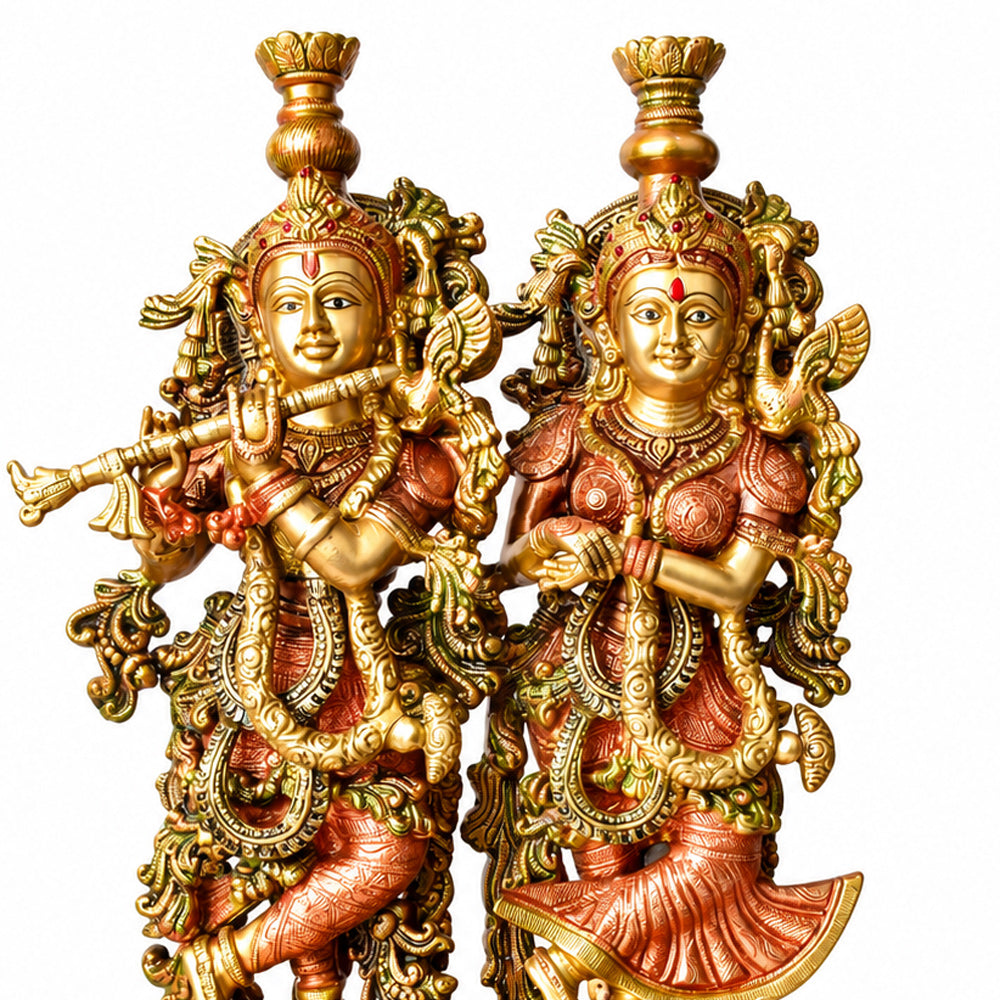12.2 Inch Stunning Radha Krishna Brass Idol