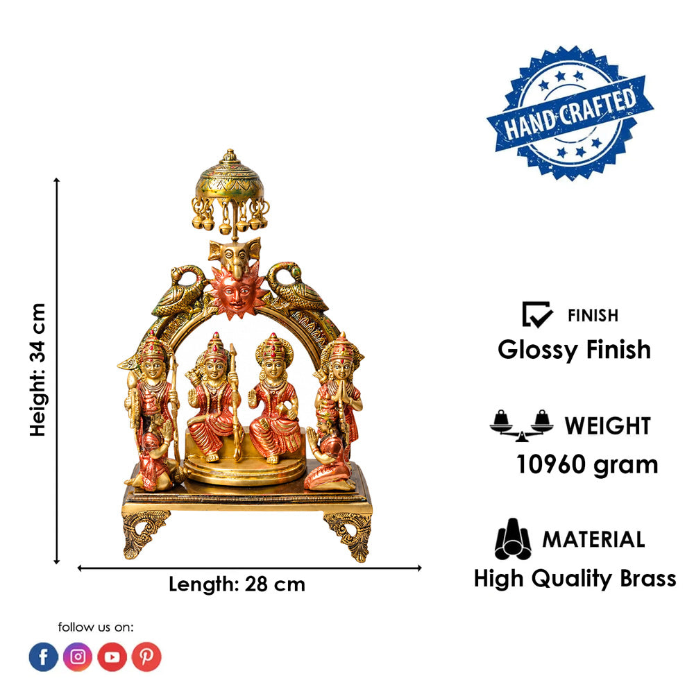 13.5 Inch Brass Ram Panchyat Idol