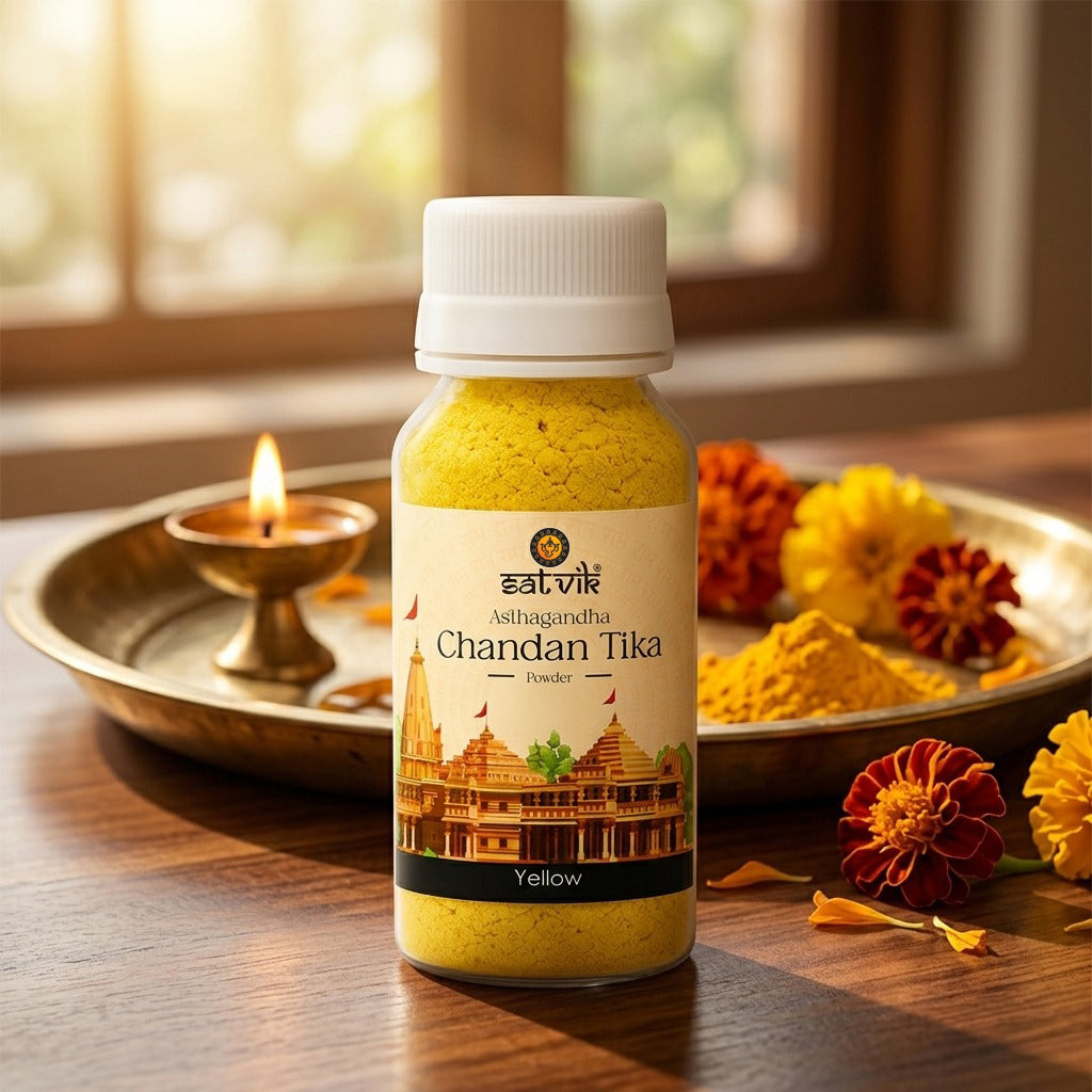Yellow Saffron Chandan Tika Powder