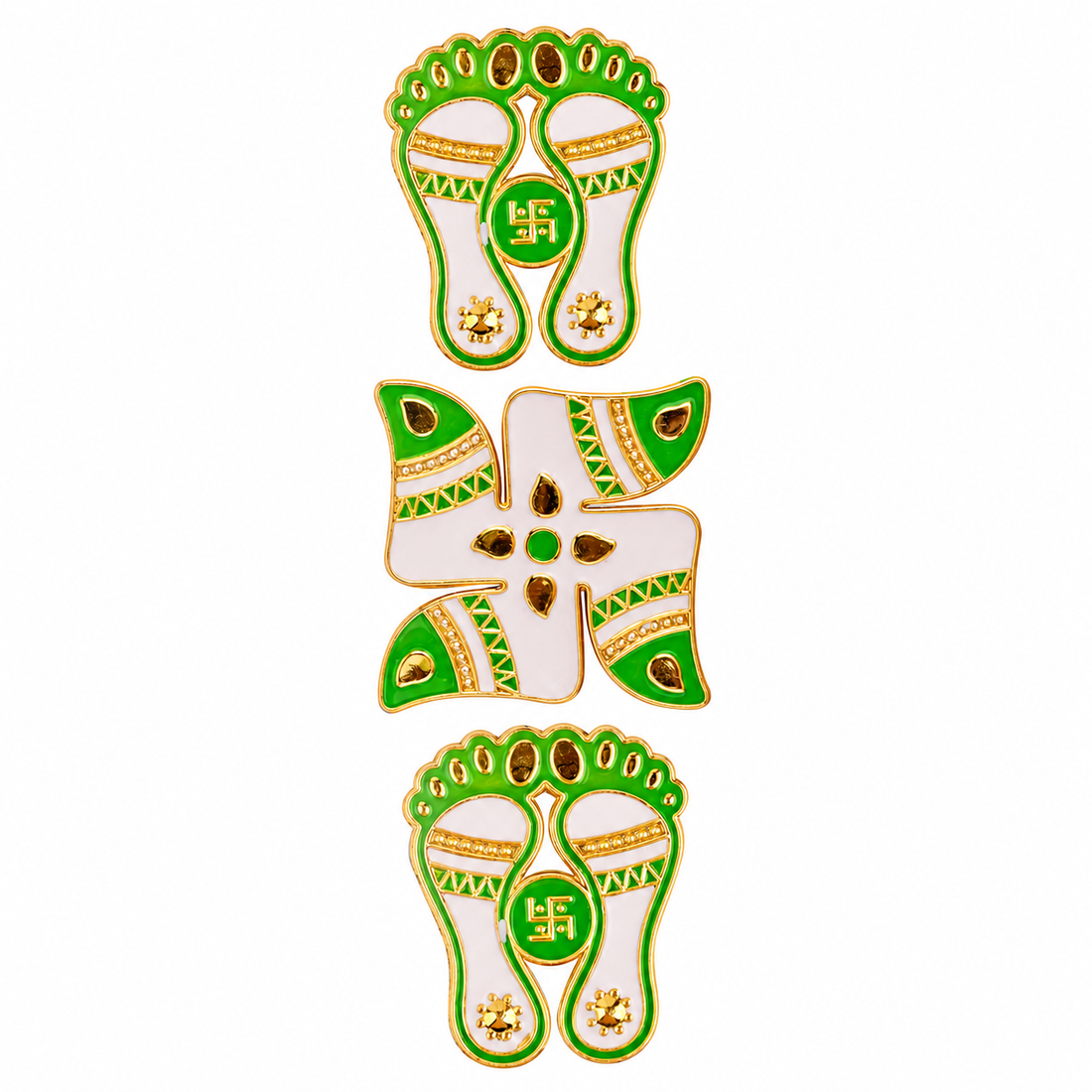 Joyful Lights Green and White Stickers set of 3