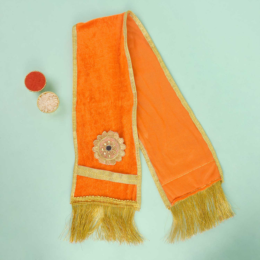 Graceful Orange Patka/Duppata | India’s Largest Pooja Accessories Brand – www.satvikstore.in