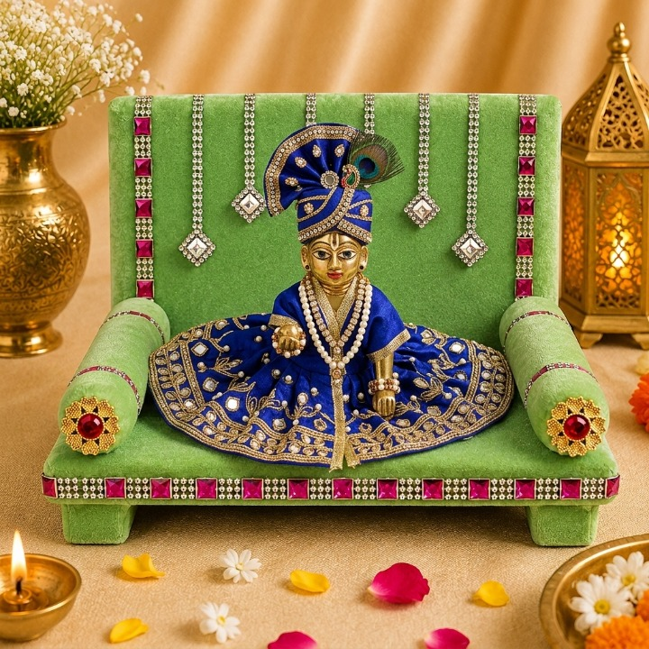 Serenading Laddu Gopal: Velvet Singhasan Large